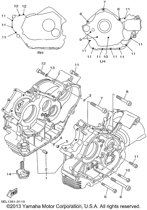 XVS1100NC Картер двигателя