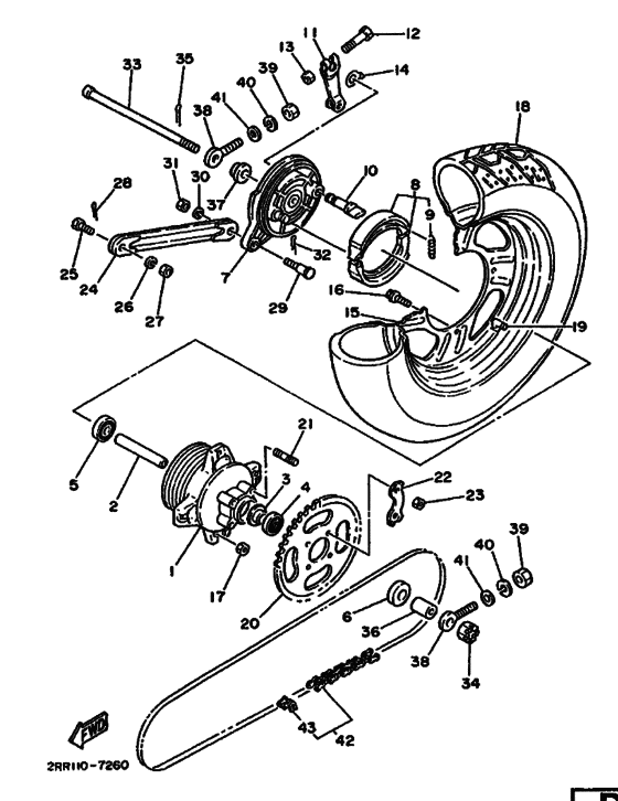 Rear wheel complete assy