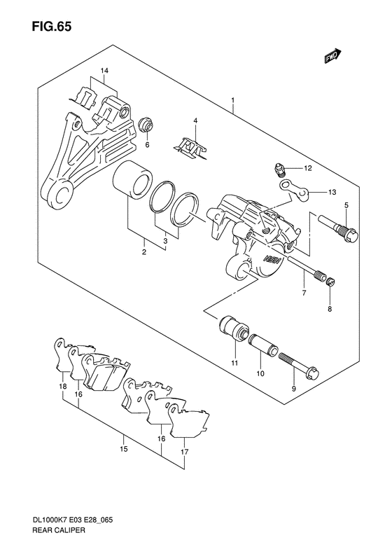DL1000 Задний суппорт