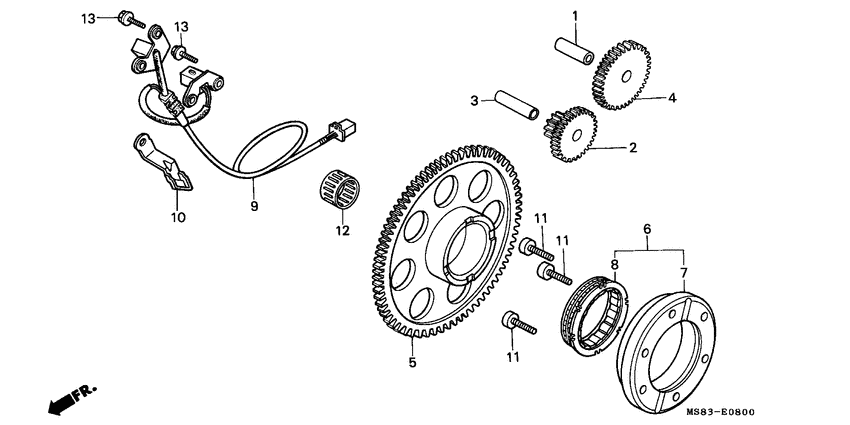 Pulse generator/ starting clutch