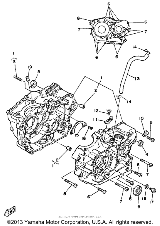 XT350NC (CA ED.) Картер двигателя
