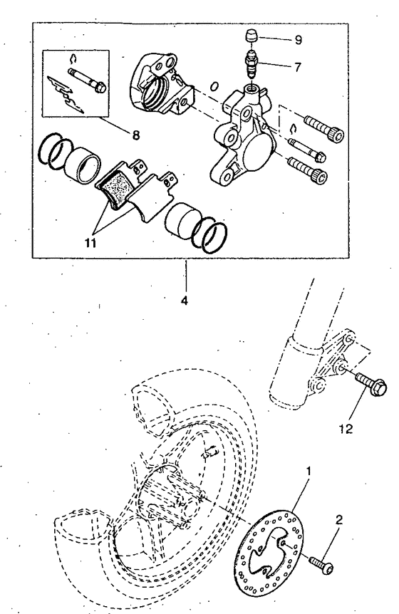 YQ50 Front brake. caliper