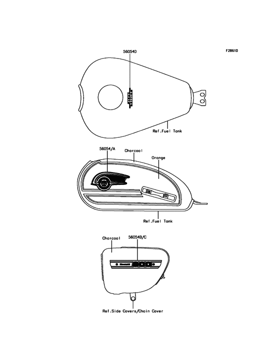 EJ800 Decals(Charcoal / Orange)