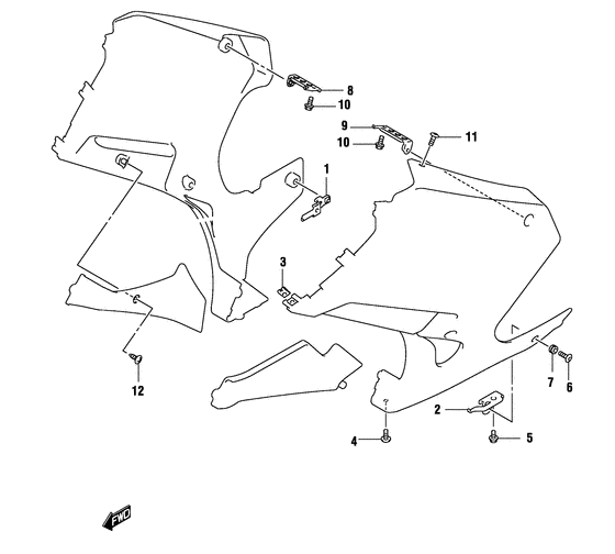 GS500 Under cowling installation parts