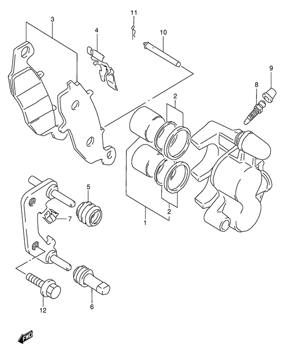 GSX600 Передний суппорт