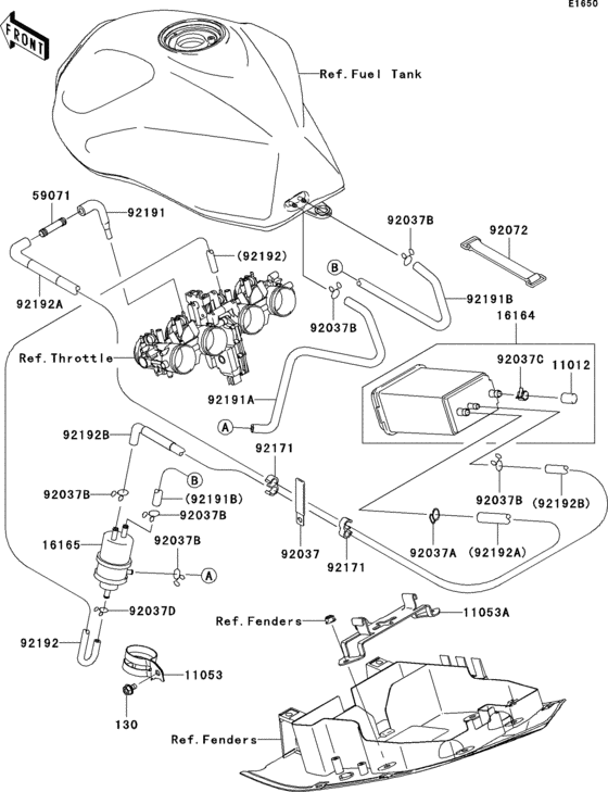 ZR750 Испарительная система топлива
