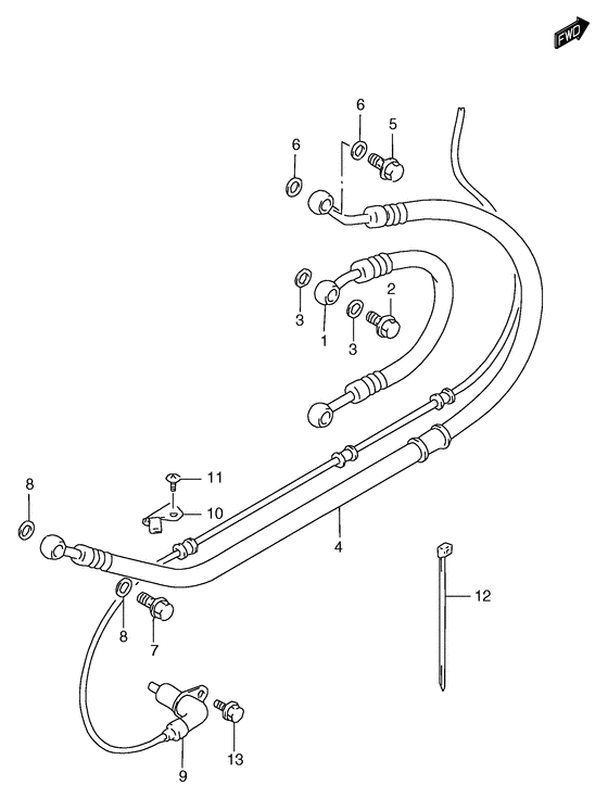 GSF1200 Задние тормозные трубки