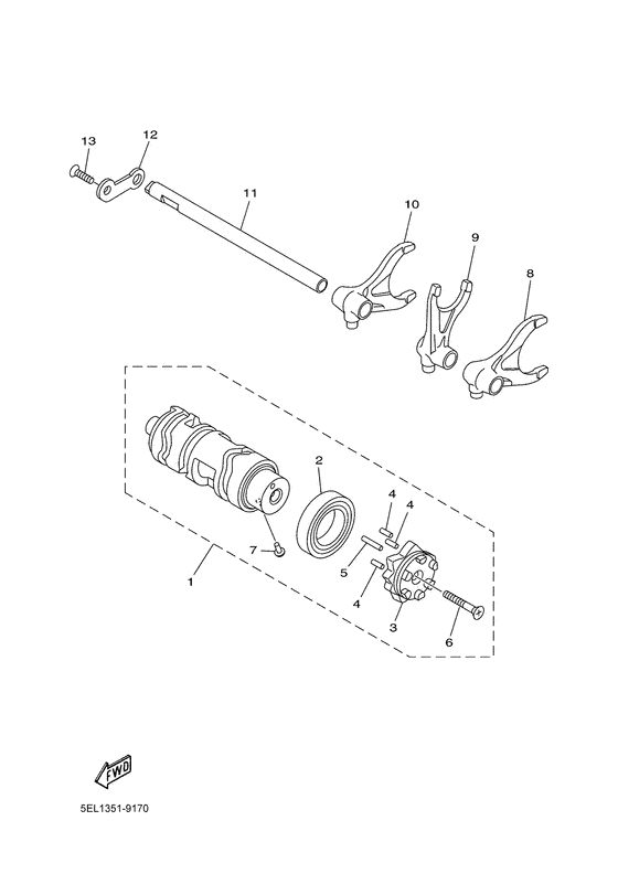 BT1100 Shift cam. fork