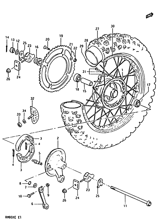 Rear wheel complete assy