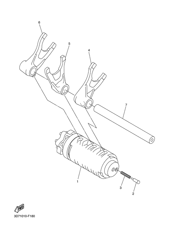 WR250X Shift cam & fork