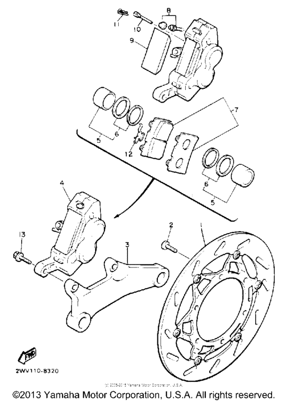 XVZ12DWC Задний суппорт