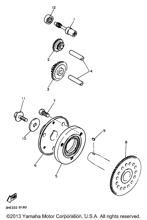 YZF600RJ Муфта стартера