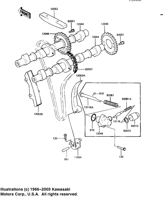 Camshaft/chain/tensioner