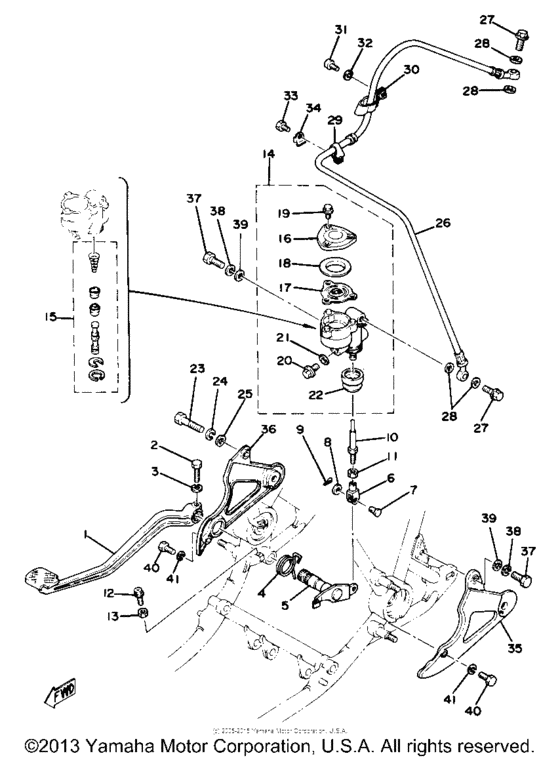 Brake pedal - rear master cylinder