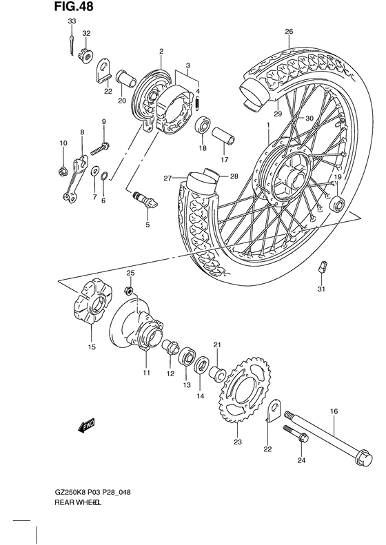 Rear wheel complete assy