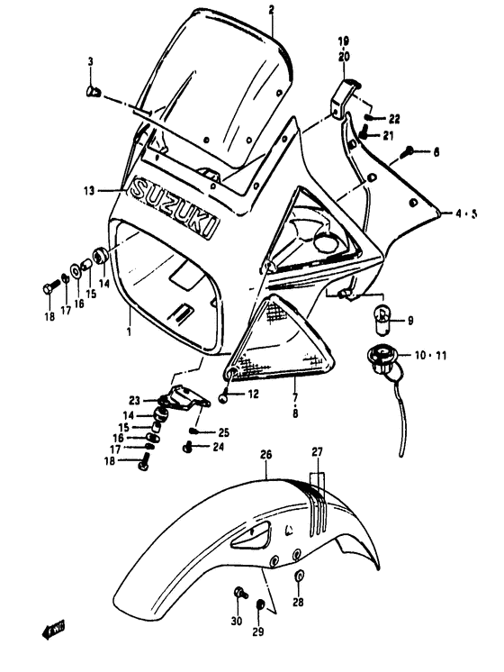 Headlamp housing - front fender