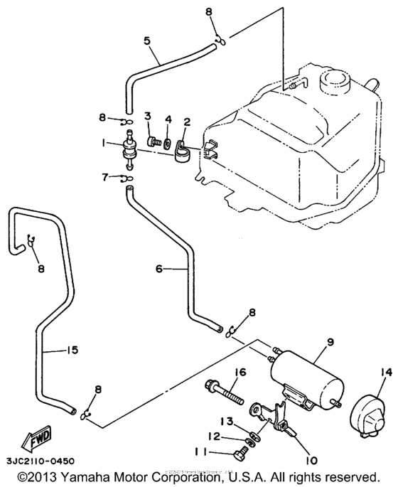 XV535L Топливный бак