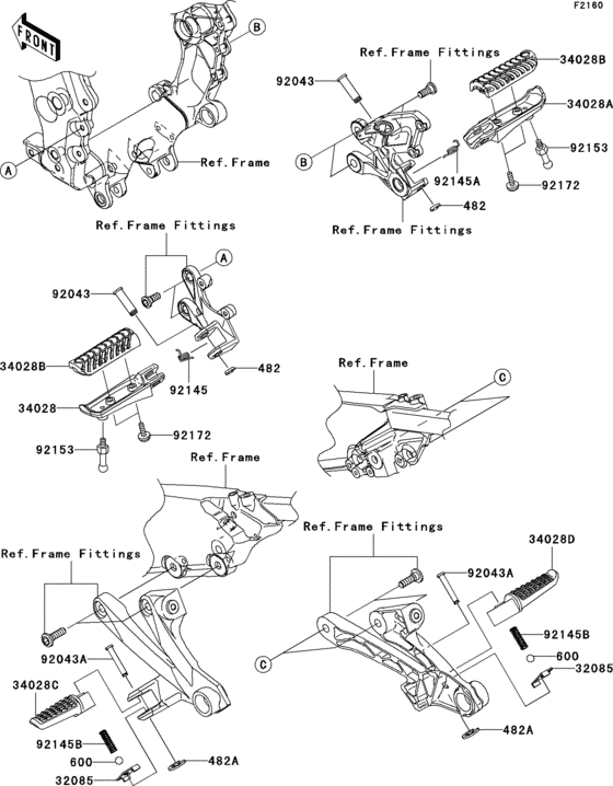 ZX1400 Подножки