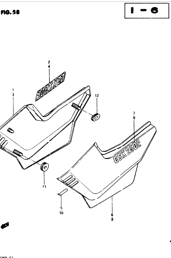 GSX250 Обтекатель задний