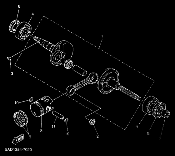 YN50 Коленчатый вал и Поршень