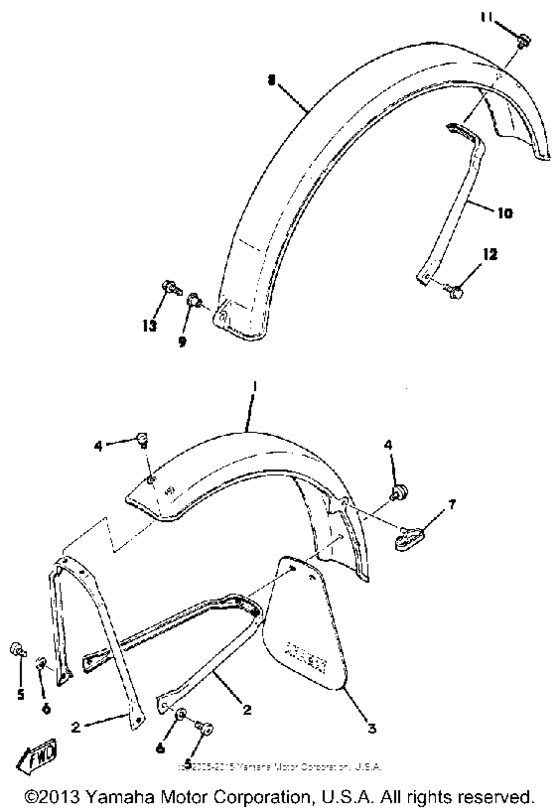 Front fender-rear fender
