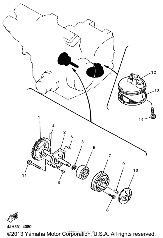 YZF600RH Масляный насос