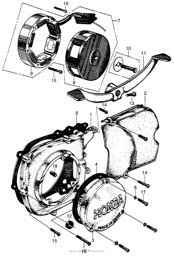 Left crankcase cover + alternator
