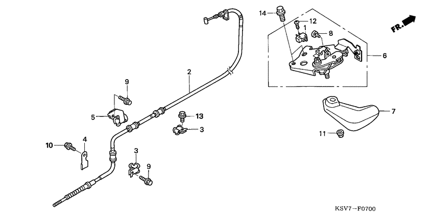 NSS250EX Parking brake rod knob