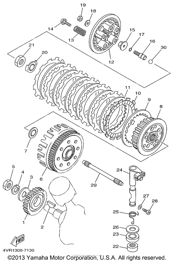 XVS650 Сцепление