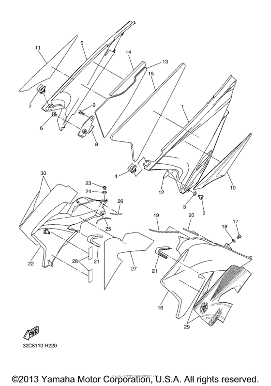 WR250X Боковые обтекатели