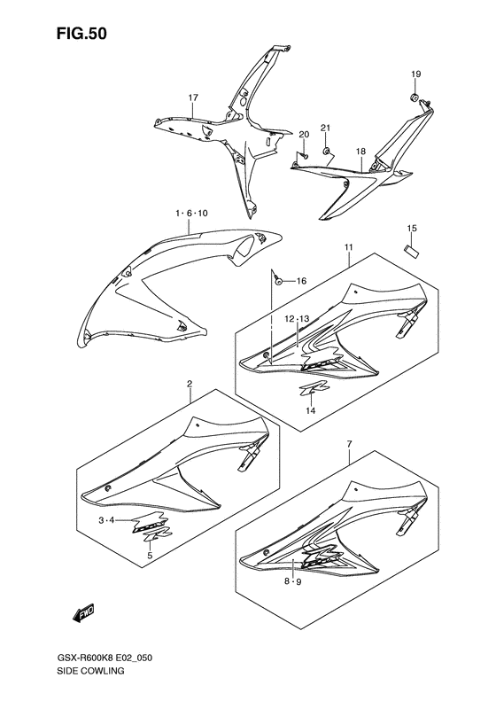 GSX-R600 Side cowling