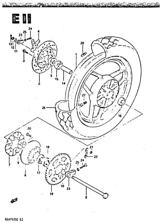Rear wheel complete assy