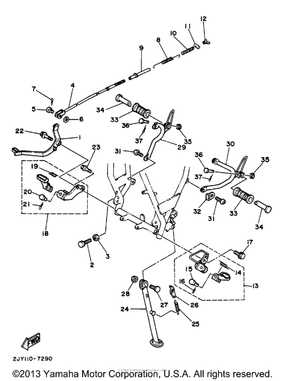 TW200 Подножки