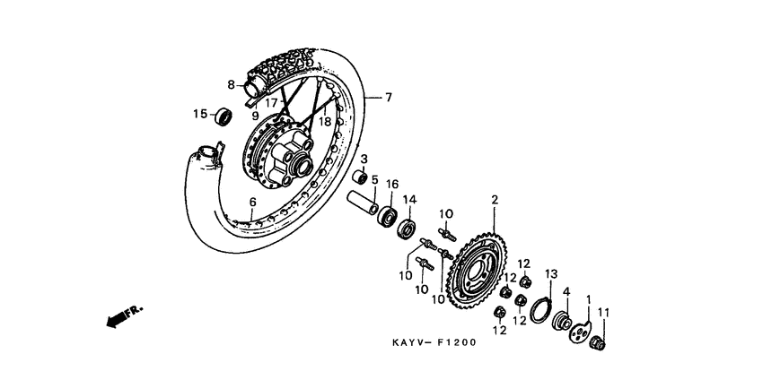 Rear wheel complete assy