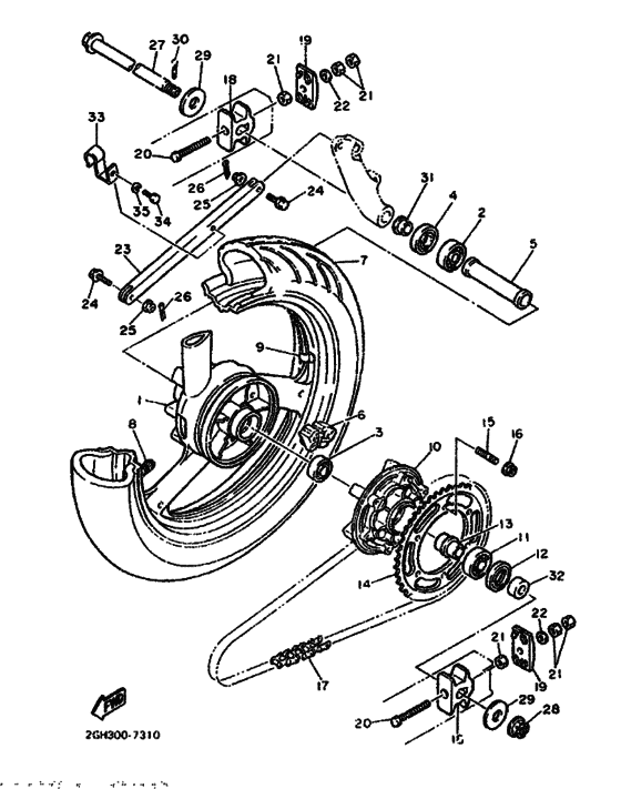 Rear wheel complete assy