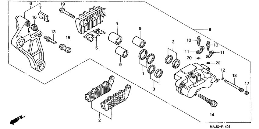 ST1100 (ABS/ TCS) Задний суппорт