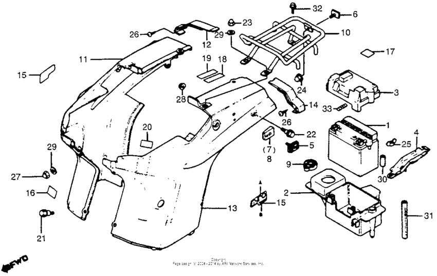 Battery + body cover + luggage carrier