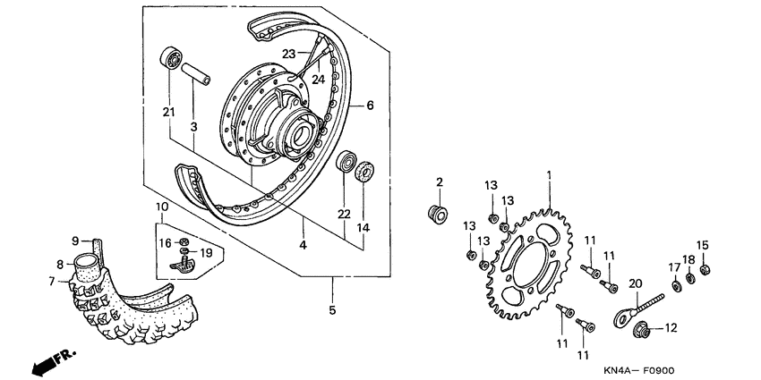 Rear wheel complete assy