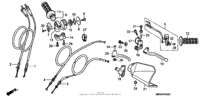 Handle lever + switch + cable