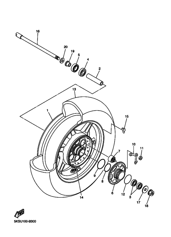 Rear wheel complete assy