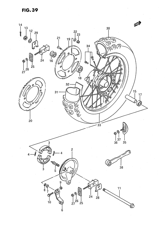 Rear wheel complete assy