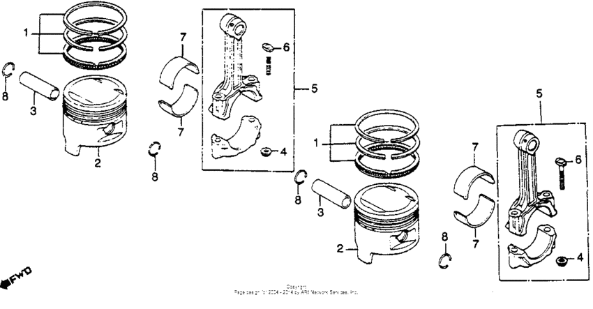 Piston + connecting rod