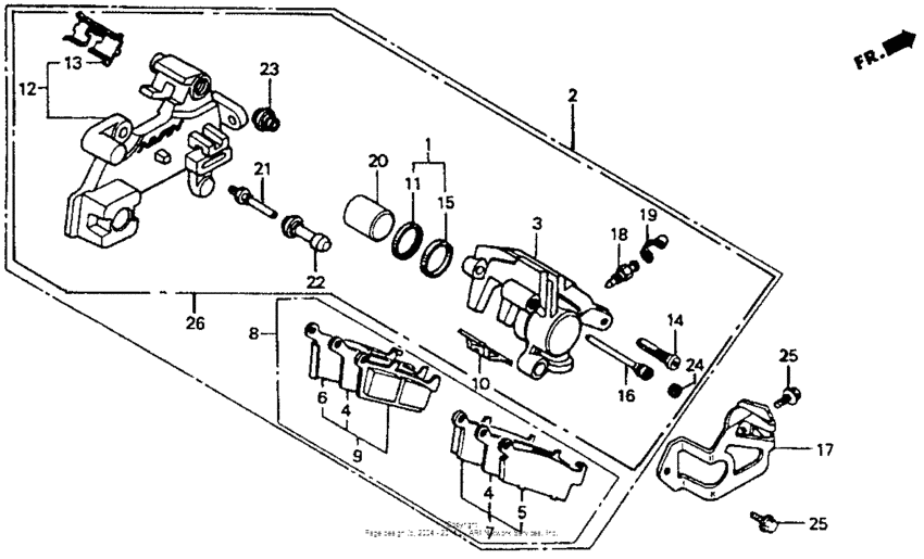 Rear brake caliper 92-95