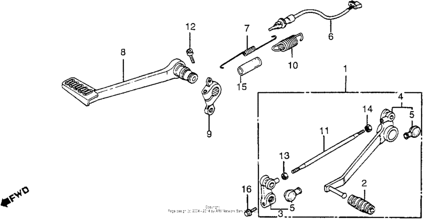 Brake pedal + gearshift pedal