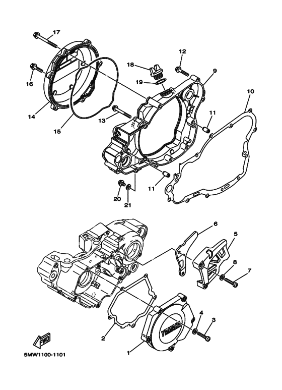  Crankcase cover ass`y  (v