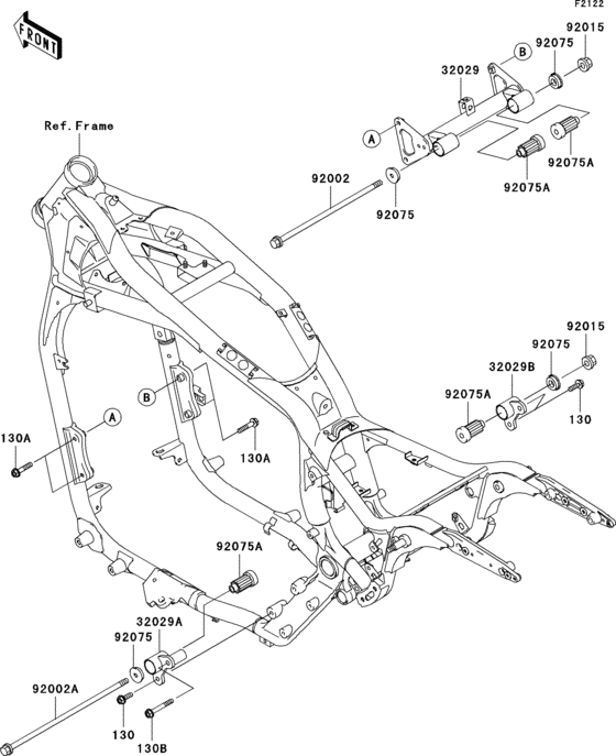 VN1500 Крепление двигателя