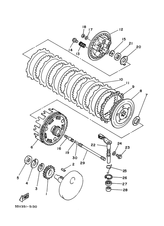 XT350'88 Сцепление