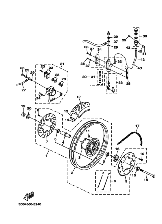Заднее колесо & brake system