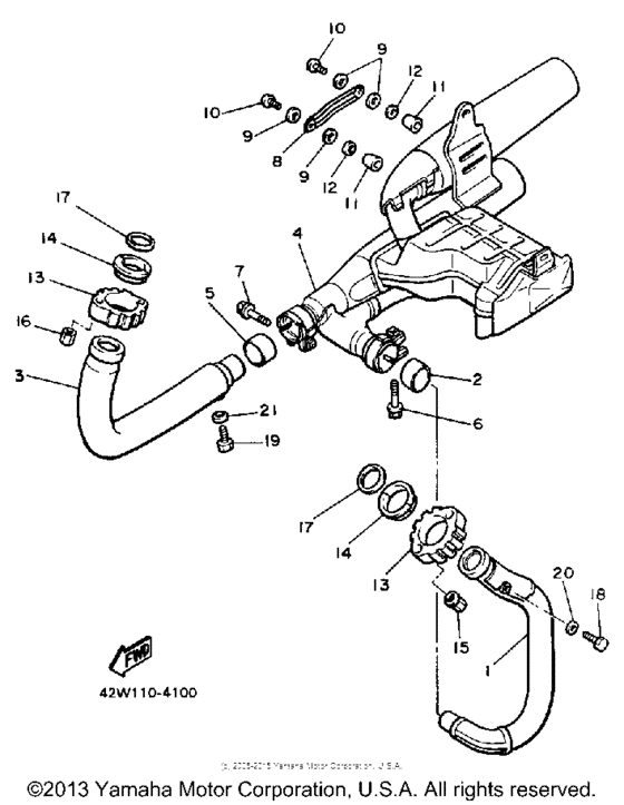 XV700SS Выхлопная система