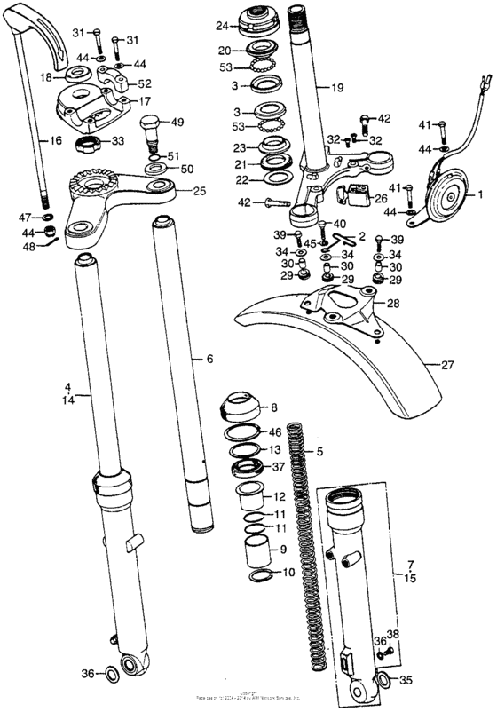 Steering stem + front fender + front fork